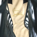 Christian Louboutin Mille Cinque 100 Cage Boots Black Leather Size 38.5
