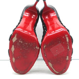 Christian Louboutin Mille Cinque 100 Cage Boots Black Leather Size 38.5