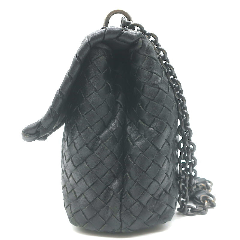 Bottega Veneta Olimpia Small Shoulder Bag Black Intrecciato Leather Crossbody