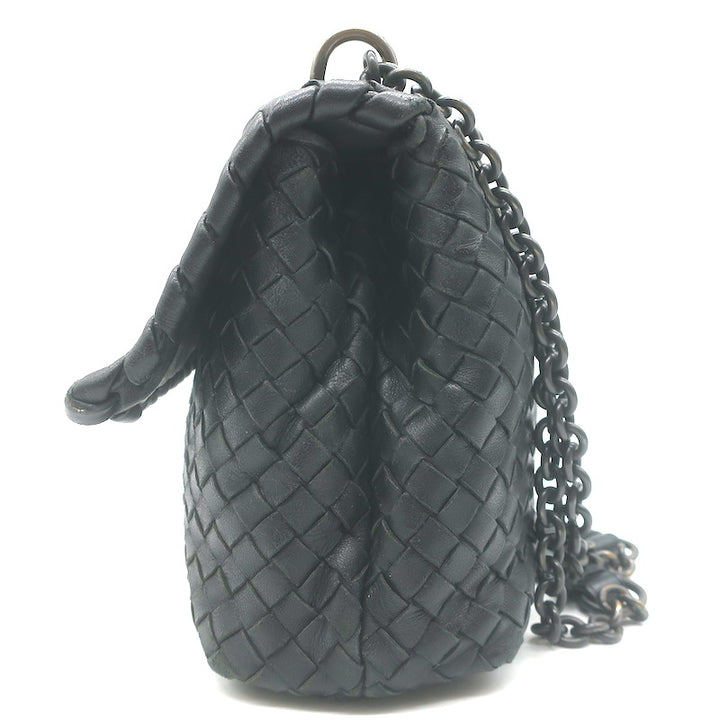 Bottega Veneta Olimpia Small Shoulder Bag Black Intrecciato Leather Crossbody