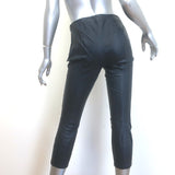The Row Cropped Leather Front-Seam Leggings Dark Navy Size 2