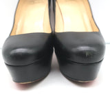 Christian Louboutin Bianca 120 Platform Pumps Black Leather Size 38