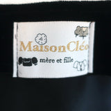 Maison Cleo Tie-Front Blouse Angele Black Velvet Size Medium Puff Sleeve Top