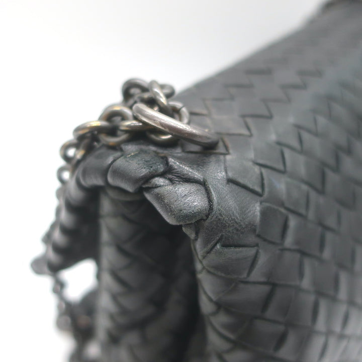 Bottega Veneta Olimpia Small Shoulder Bag Black Intrecciato Leather Crossbody