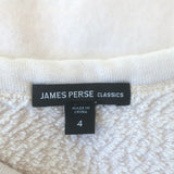 James Perse Raglan Sweatshirt Cream French Terry Size 4