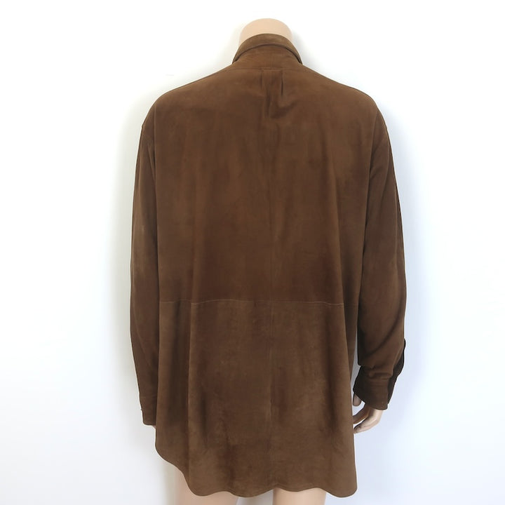 Polo Ralph Lauren Suede Shirt Jacket Dark Brown Size Large