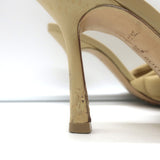 Bottega Veneta Padded Mules Beige Quilted Leather Size 36 Open Toe Heels