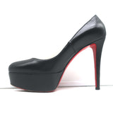 Christian Louboutin Bianca 120 Platform Pumps Black Leather Size 38