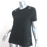 Proenza Schouler Grommet-Embellished Tee Black Size Extra Small Short Sleeve Top