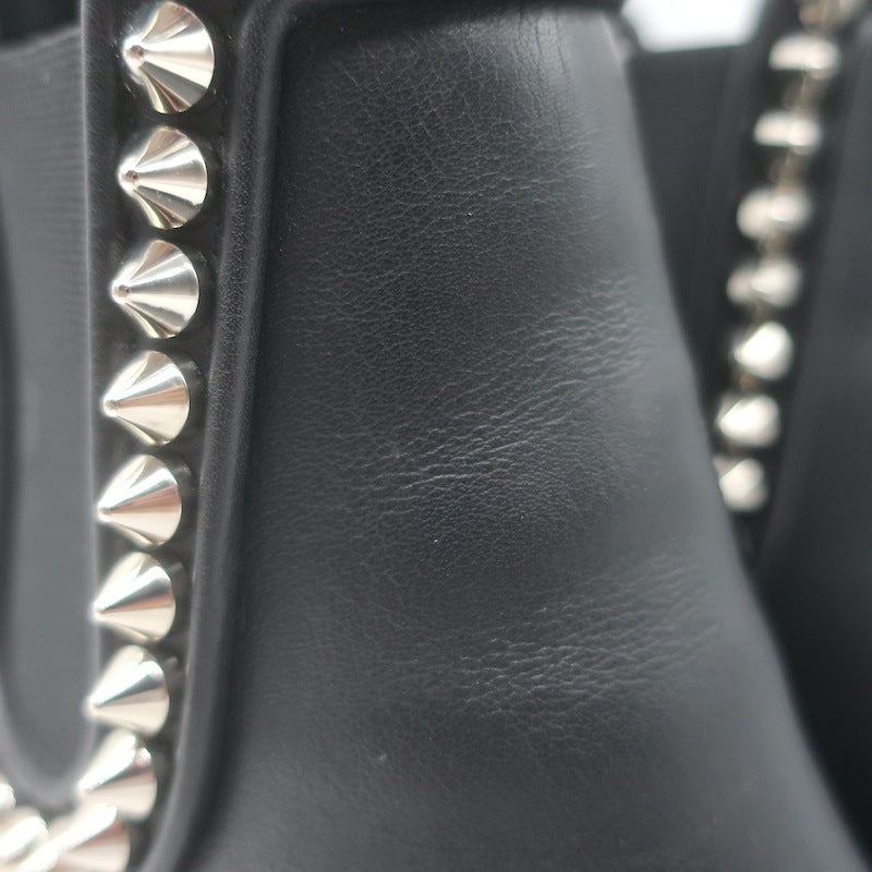 Christian Louboutin Capahutta 70 Spiked Chelsea Boots Black Leather Size 36
