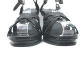 Yves Saint Laurent Tribute Sandals Black Leather Size 39 Ankle Strap Heels