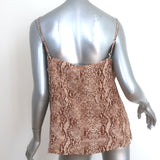 L'Agence Jane Cami Brown Snake Print Silk Size Large V-Neck Tank Top NEW