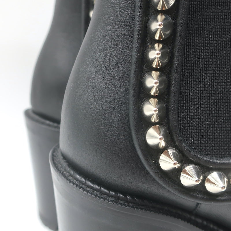Christian Louboutin Capahutta 70 Spiked Chelsea Boots Black Leather Size 36