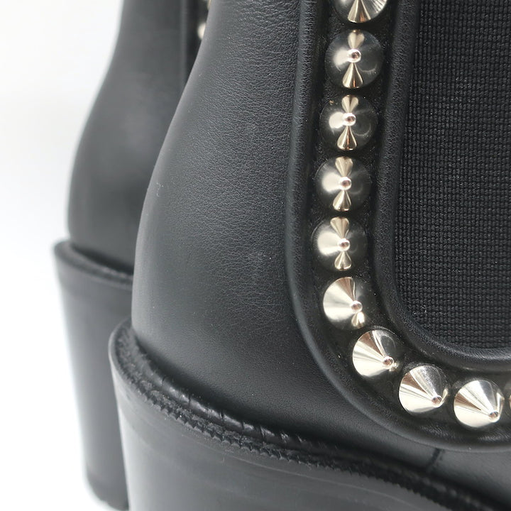 Christian Louboutin Capahutta 70 Spiked Chelsea Boots Black Leather Size 36