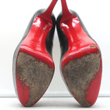Christian Louboutin Bianca 120 Platform Pumps Black Leather Size 38