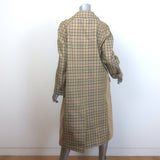 Celine by Phoebe Philo Mackintosh Waterproof Plaid Coat Beige Size 36