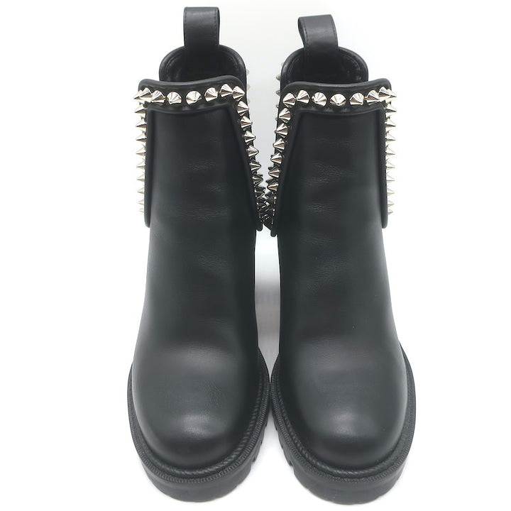 Christian Louboutin Capahutta 70 Spiked Chelsea Boots Black Leather Size 36