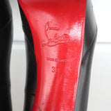 Christian Louboutin Bianca 120 Platform Pumps Black Leather Size 38
