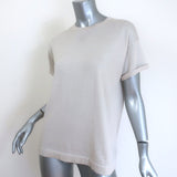 Brunello Cucinelli Sparkling Knit Sweater Top Ecru Cashmere-Silk Size Small