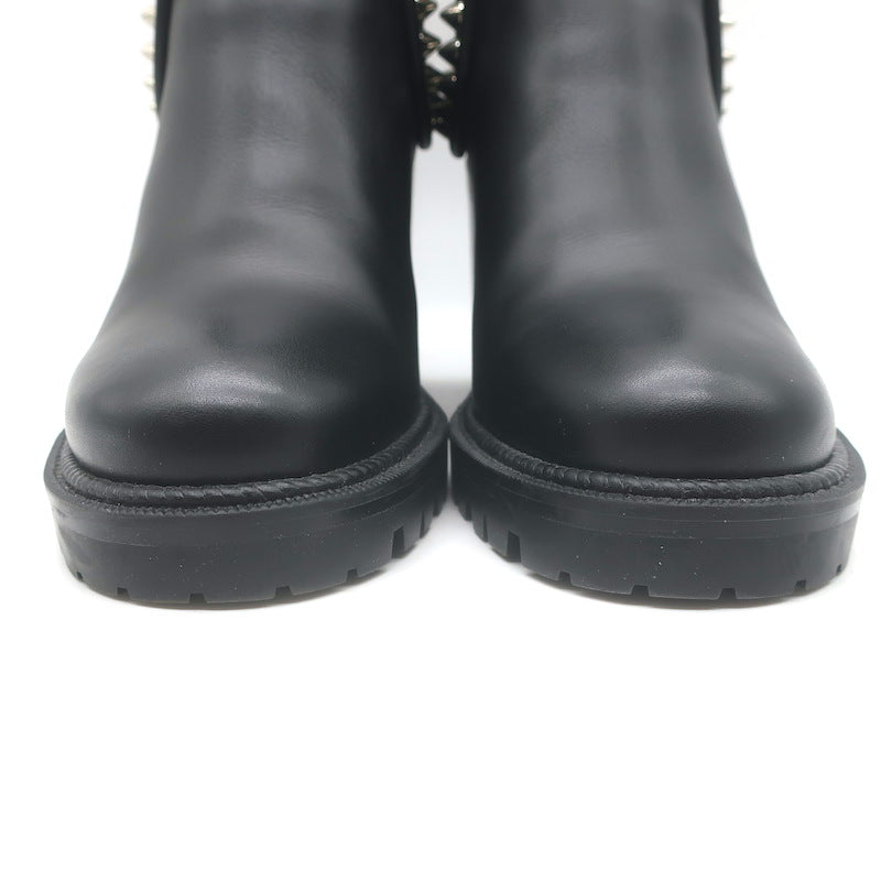 Christian Louboutin Capahutta 70 Spiked Chelsea Boots Black Leather Size 36