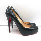 Christian Louboutin Rolando 120 Platform Pumps Black Patent Leather Size 38.5