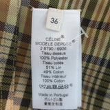 Celine by Phoebe Philo Mackintosh Waterproof Plaid Coat Beige Size 36