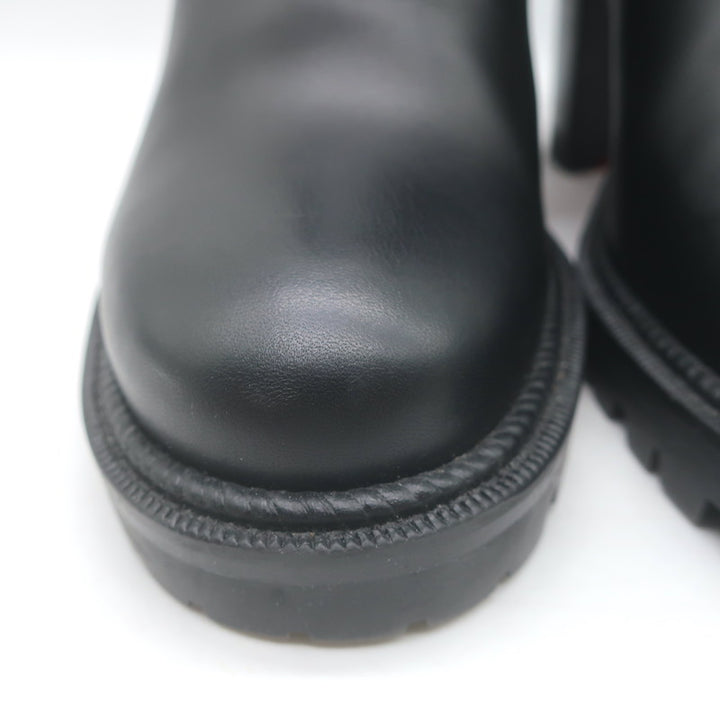 Christian Louboutin Capahutta 70 Spiked Chelsea Boots Black Leather Size 36