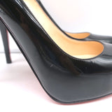 Christian Louboutin Rolando 120 Platform Pumps Black Patent Leather Size 38.5