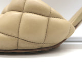 Bottega Veneta Padded Mules Beige Quilted Leather Size 36 Open Toe Heels