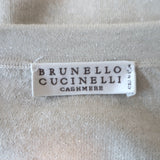 Brunello Cucinelli Sparkling Knit Sweater Top Ecru Cashmere-Silk Size Small