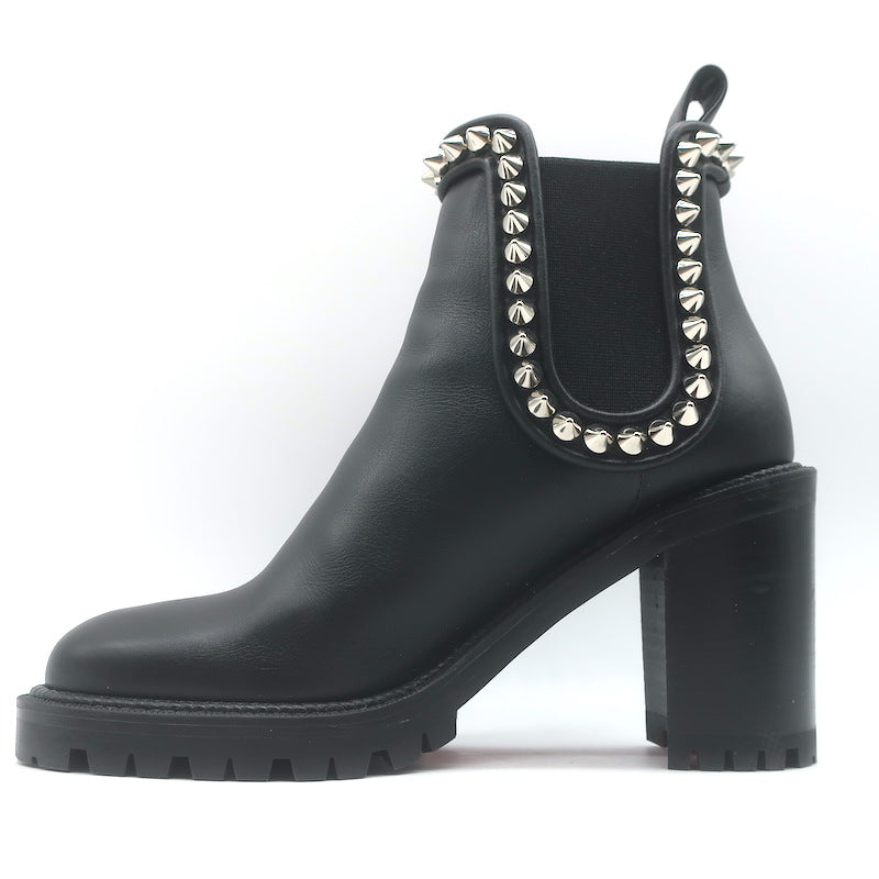 Christian Louboutin Capahutta 70 Spiked Chelsea Boots Black Leather Size 36