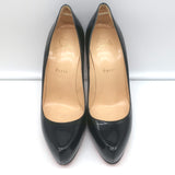Christian Louboutin Rolando 120 Platform Pumps Black Patent Leather Size 38.5