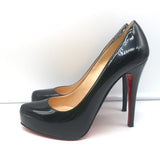 Christian Louboutin Rolando 120 Platform Pumps Black Patent Leather Size 38.5