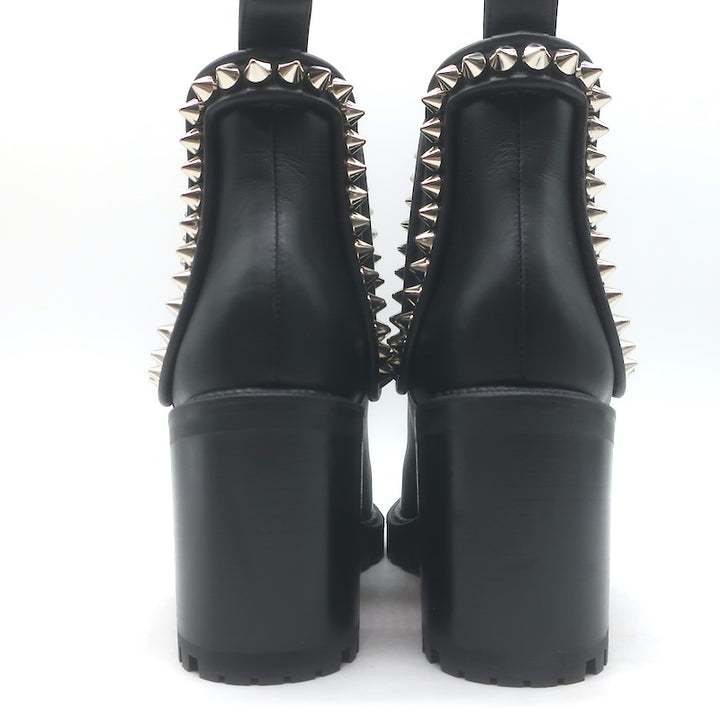 Christian Louboutin Capahutta 70 Spiked Chelsea Boots Black Leather Size 36