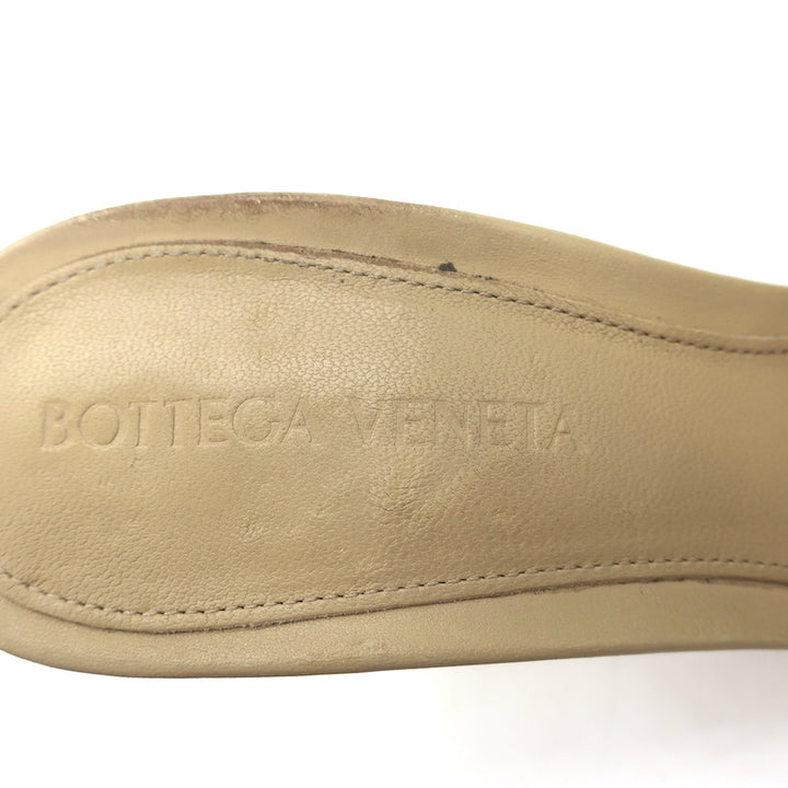 Bottega Veneta Padded Mules Beige Quilted Leather Size 36 Open Toe Heels