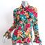 Michael Kors Collection Ruffle Cuff Blouse Multicolor Floral Print Silk Size 4
