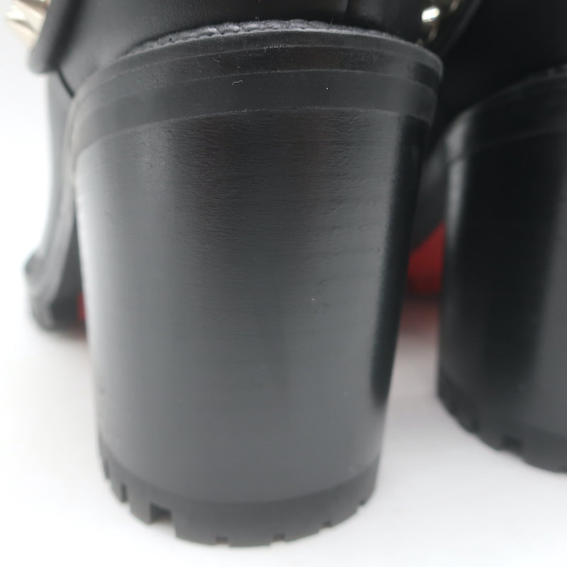 Christian Louboutin Capahutta 70 Spiked Chelsea Boots Black Leather Size 36