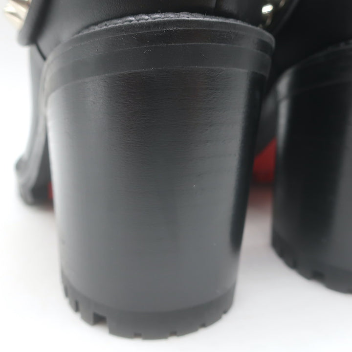 Christian Louboutin Capahutta 70 Spiked Chelsea Boots Black Leather Size 36