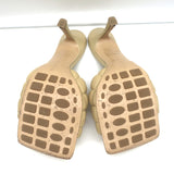Bottega Veneta Padded Mules Beige Quilted Leather Size 36 Open Toe Heels