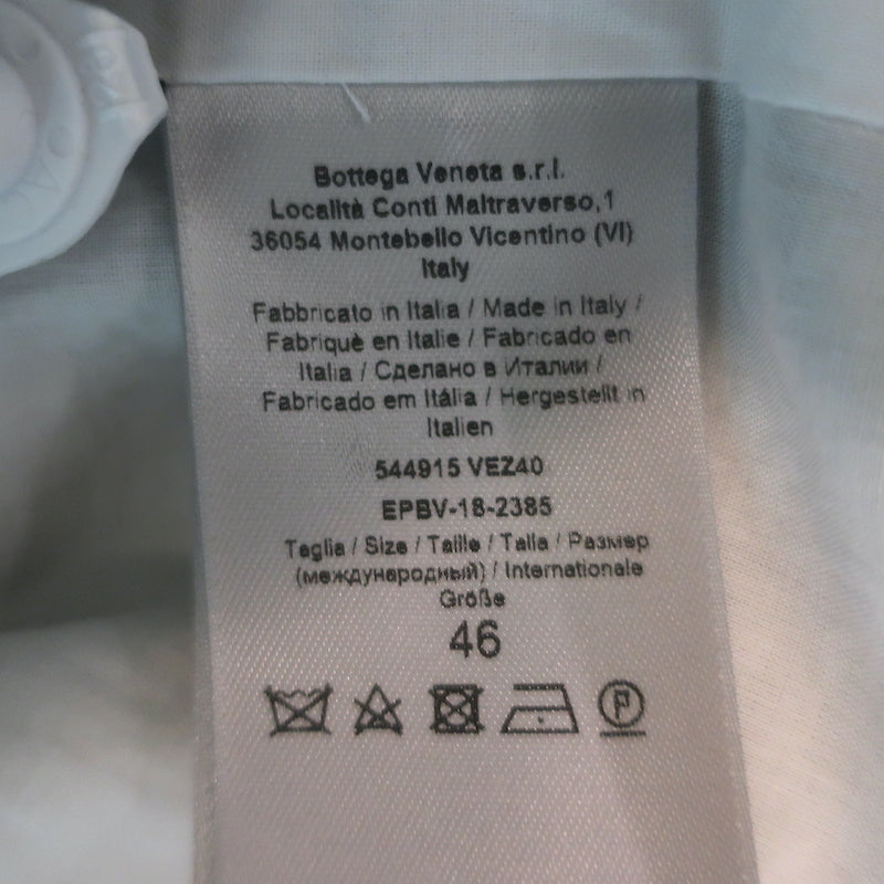 Bottega Veneta Double Breasted Chambray Denim Jacket Light Blue Size 46