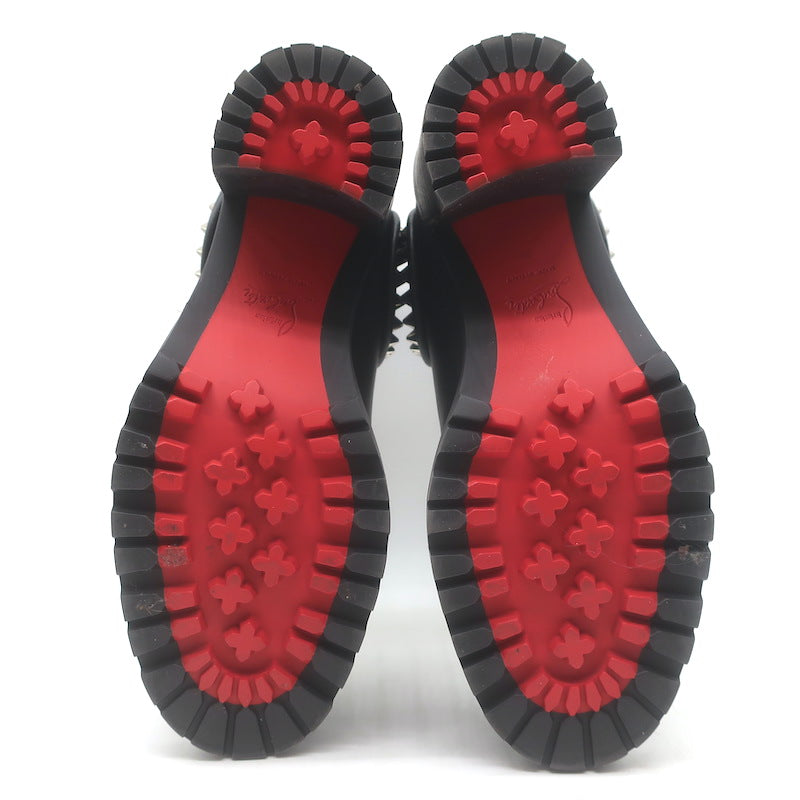 Christian Louboutin Capahutta 70 Spiked Chelsea Boots Black Leather Size 36