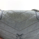 Saint Laurent Niki Wallet on Chain Dark Gray Matelasse Leather Mini Crossbody