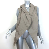 Brunello Cucinelli Mixed Media Hooded Belted Jacket Taupe/Gray Size 38