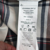 Johanna Ortiz Ruffled Trench Coat Memoria Del Viento Cream Plaid Size 6