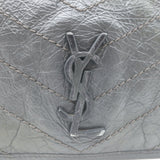 Saint Laurent Niki Wallet on Chain Dark Gray Matelasse Leather Mini Crossbody