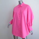 The Frankie Shop Melody Oversized Shirt Neon Pink Cotton Size Extra Small/Small