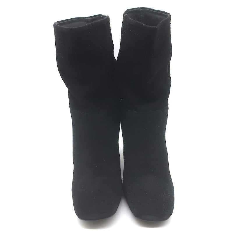 Free People Claudette Slouch Boots Black Suede Size 6