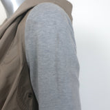 Brunello Cucinelli Mixed Media Hooded Belted Jacket Taupe/Gray Size 38