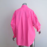 The Frankie Shop Melody Oversized Shirt Neon Pink Cotton Size Extra Small/Small