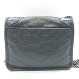 Saint Laurent Niki Wallet on Chain Dark Gray Matelasse Leather Mini Crossbody